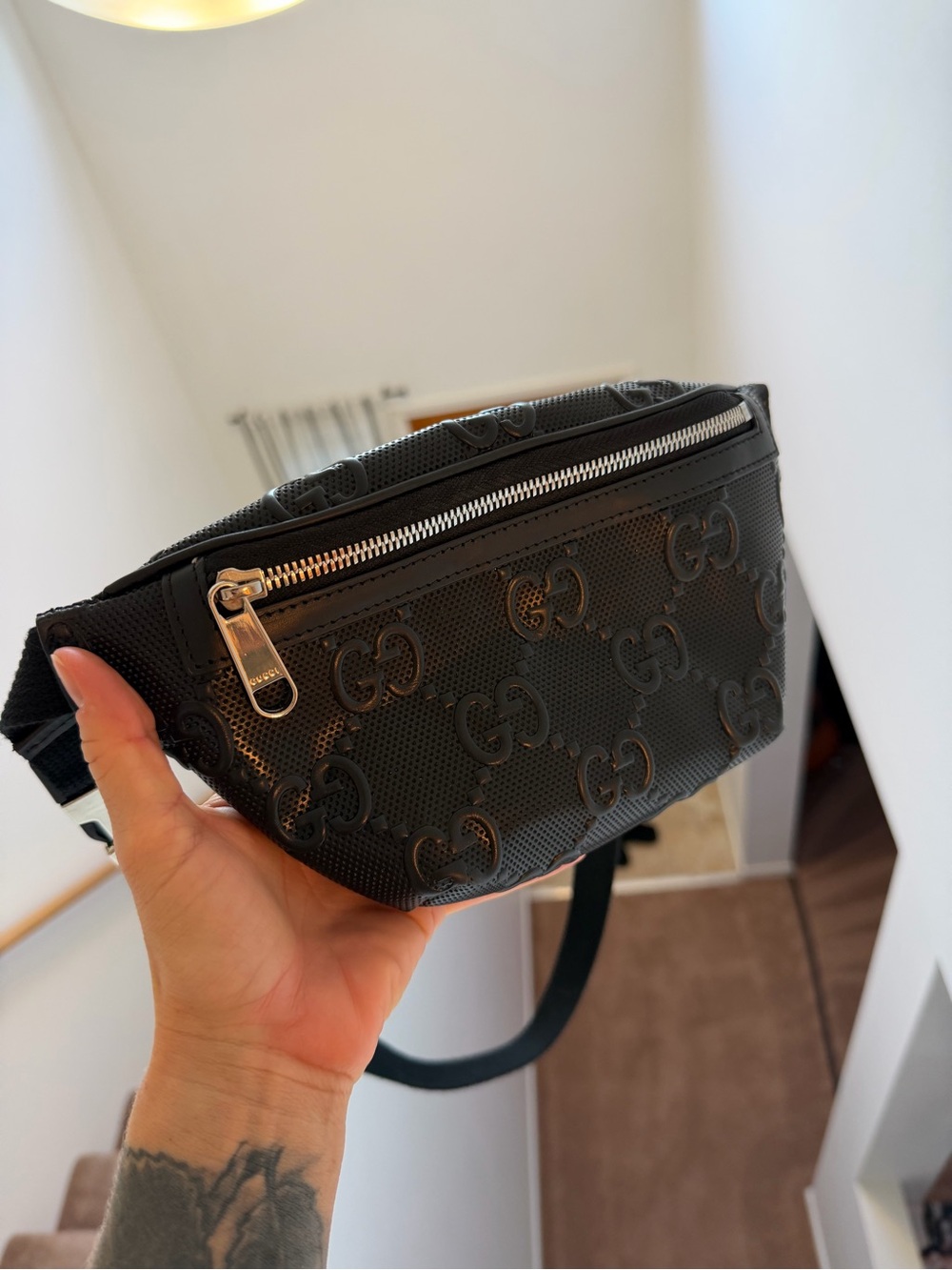 GG dupe leather bum bag/fanny pack